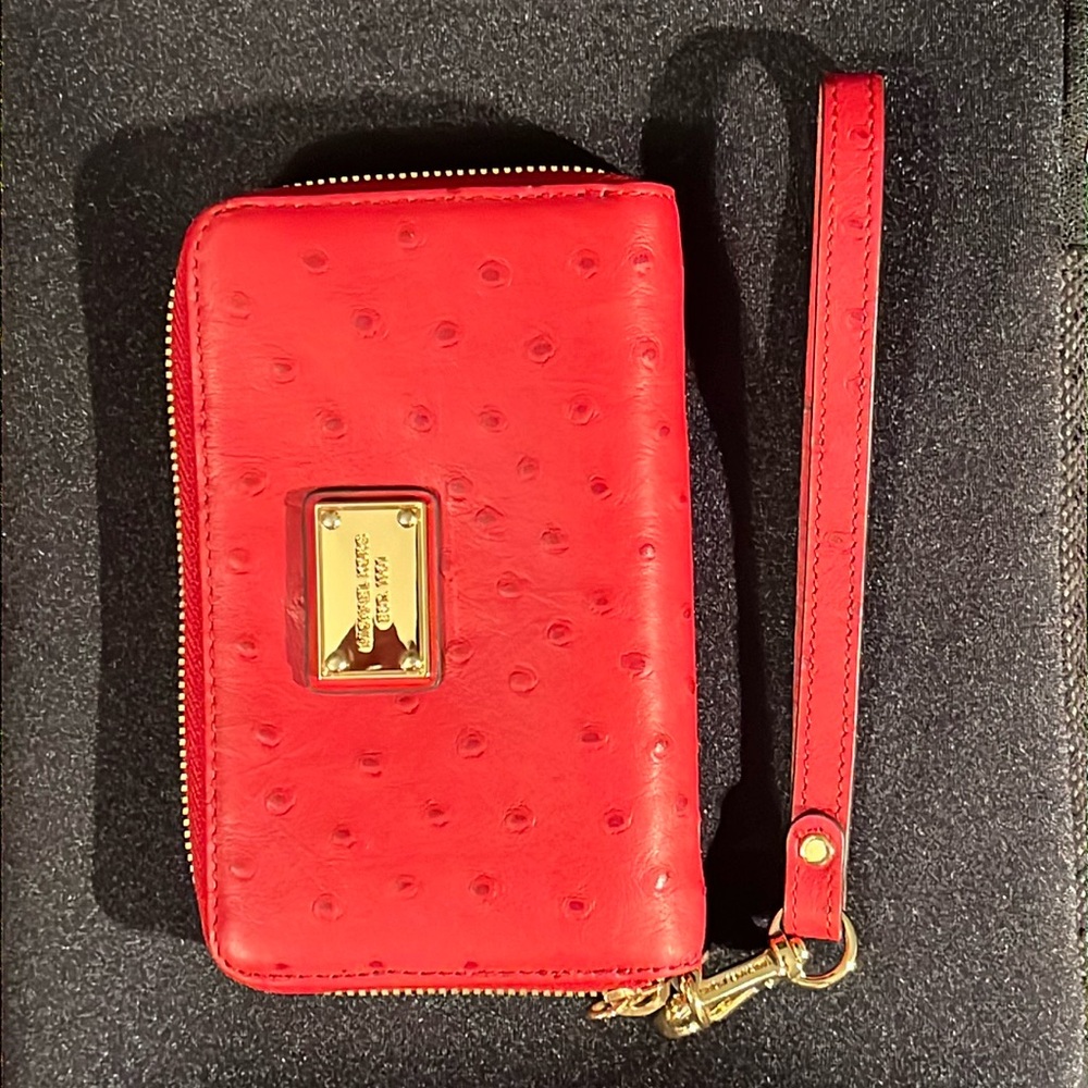 COPY - Like new!! MK Red Croc embossed Wristlet